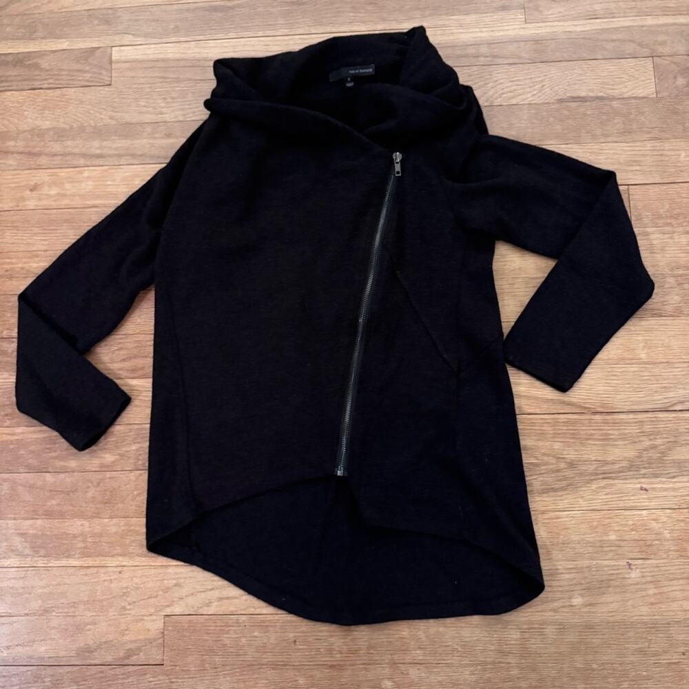 Harvẽ Benard asymmetrical long sleeve full zip cowl neck sweater sz small S
 b75